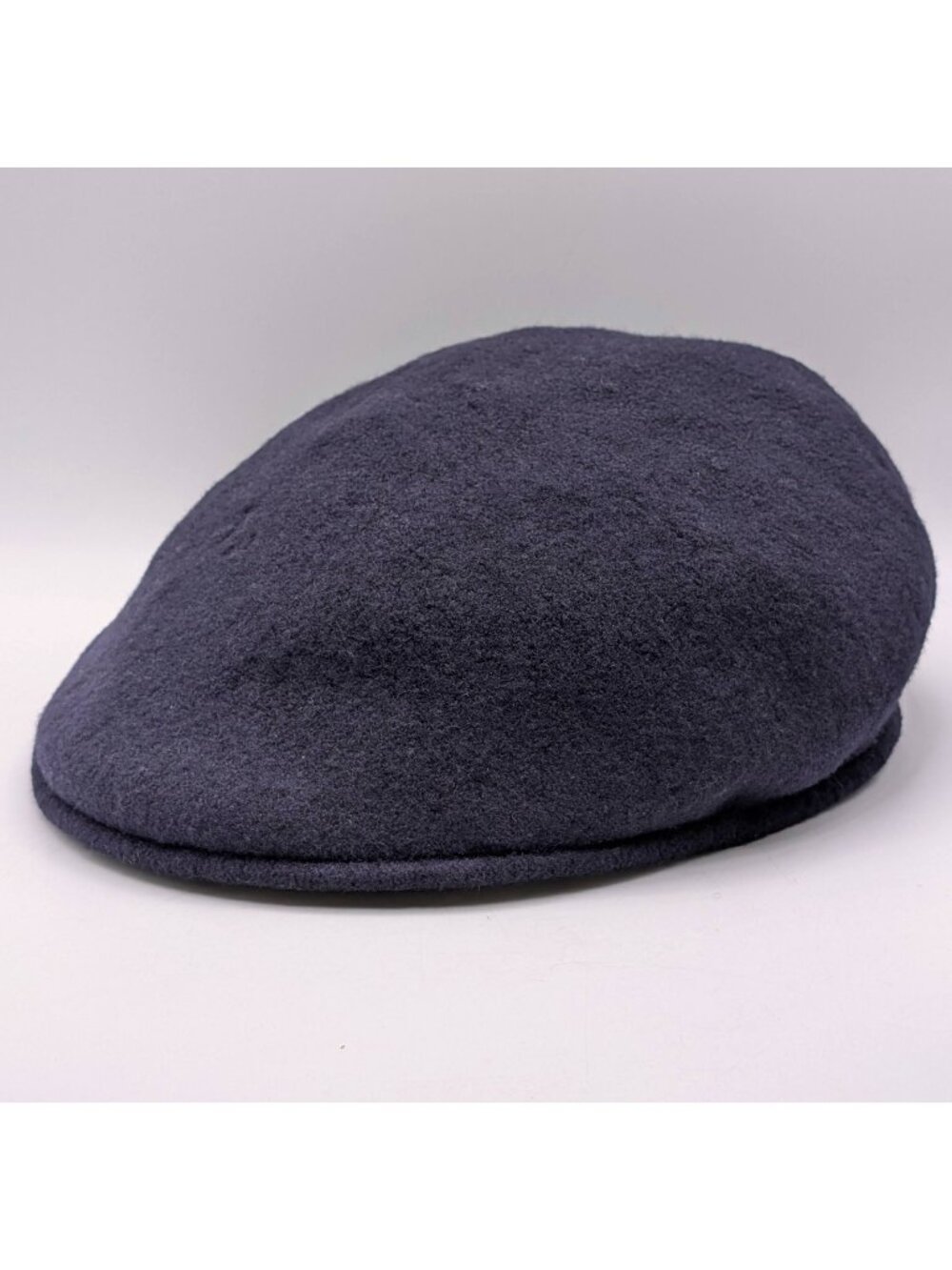 Vintage Broner Wool Newsboy Cabbie Hat Cap Navy Blue L/XL READ SEE PICS